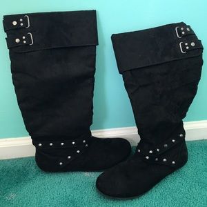 Black studded boots